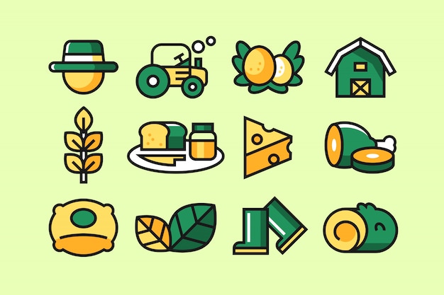 Farm icon set