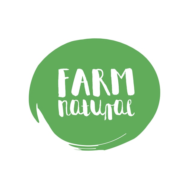 Farm label over green background. vector illustration.