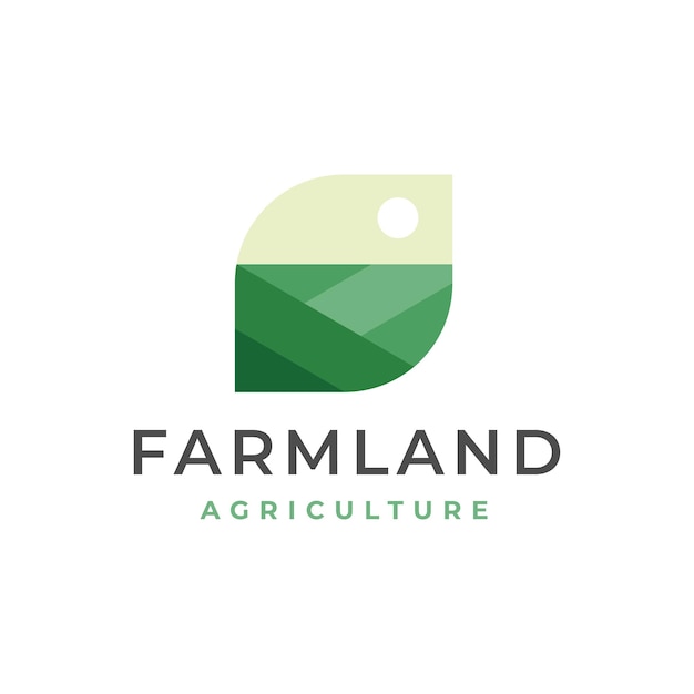 Farm Land Agriculture Flat Illustration Logo Design