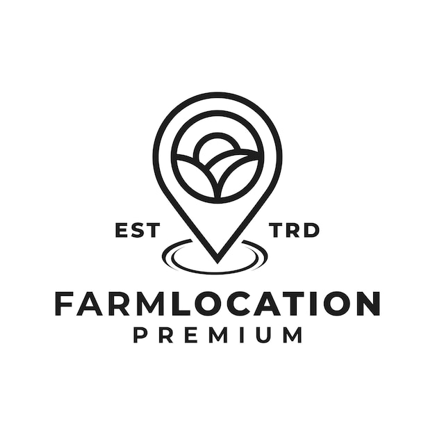 Farm location logo icon design vector