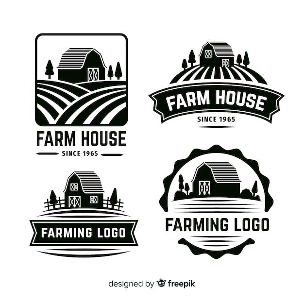 Vector farm logo collectio