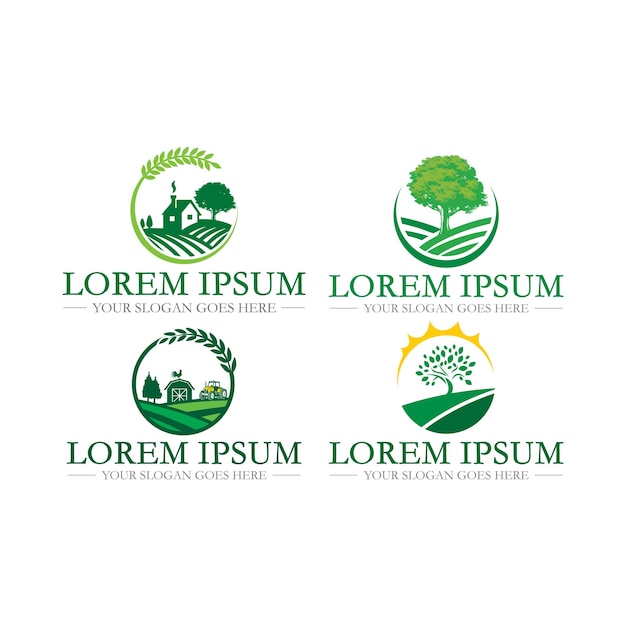 Farm logo nature logo vector