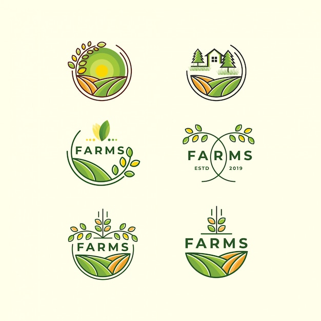 Farm logo set  icon template