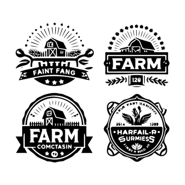 Vector farm logo silhouette vector farm minimalist and simple silhouette vector illustration