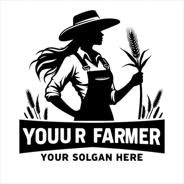 Farm logo silhouette vector illustration