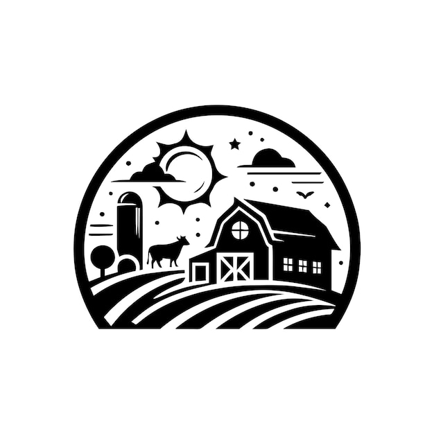 Farm logo template icon illustration brand identity isolated and flat illustration vector graphic