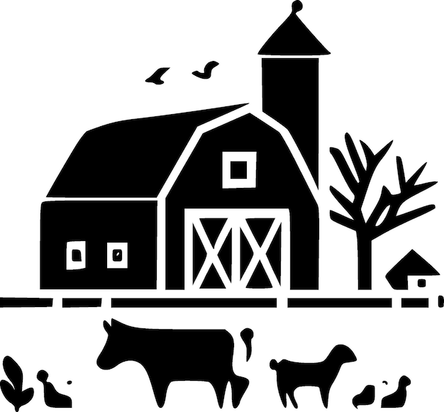 Farm Minimalist and Flat Logo Vector illustration