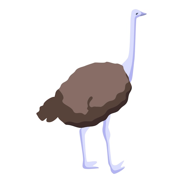 Vector farm ostrich icon isometric of farm ostrich vector icon for web design isolated on white background