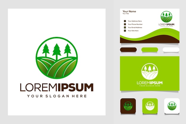 farm and tree logo design business card