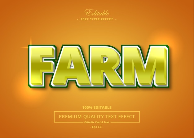 FARM VECTOR TEXT STYLE EFFECT