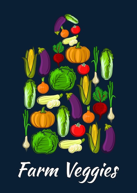 Farm veggies symbol of fresh organic vegetables