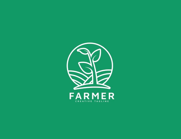 Farmer garden nature logo design