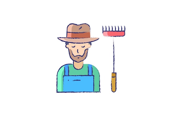 Farmer hand drawn illustration