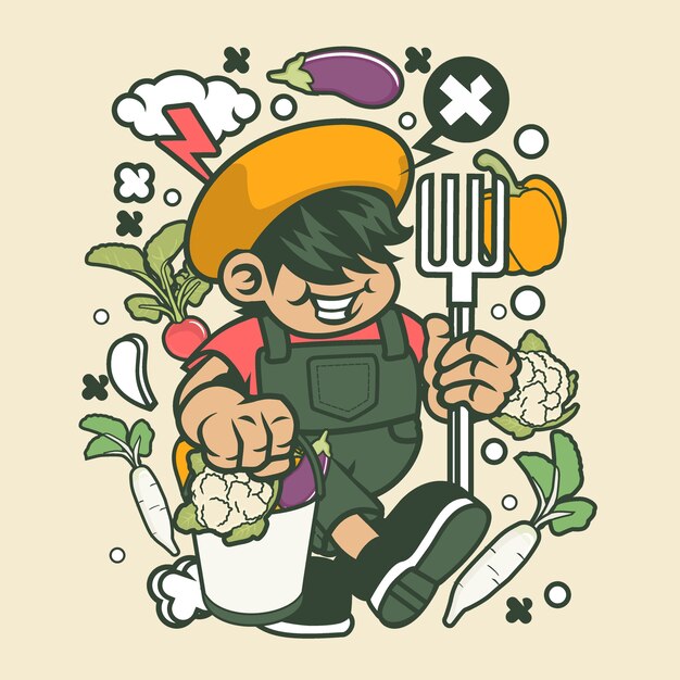 Farmer Kid Cartoon