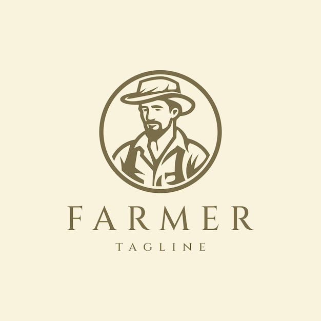 Farmer logo design vector illustration