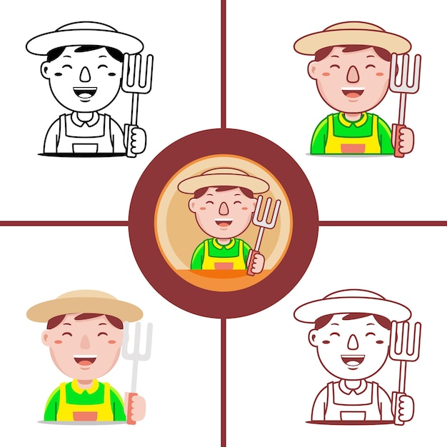 Farmer profession in flat design style