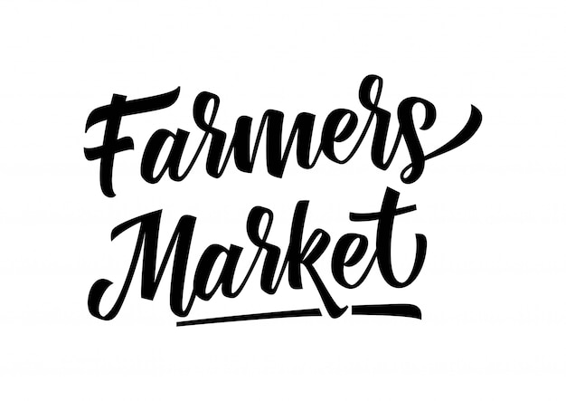 Farmer's market lettering illustration 