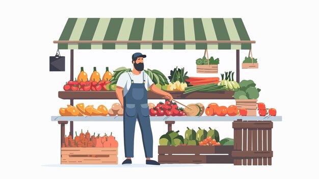 Vector farmers market flat design vector illustration for creative projects and marketing campaigns