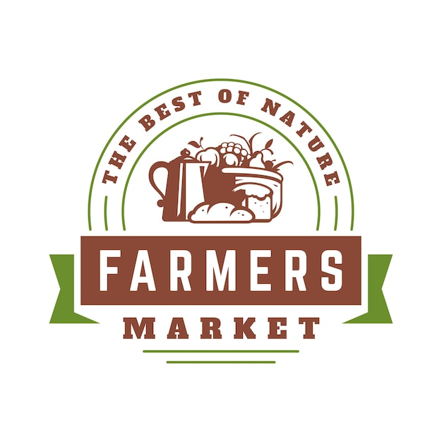 Farmers market logo template vector illustration