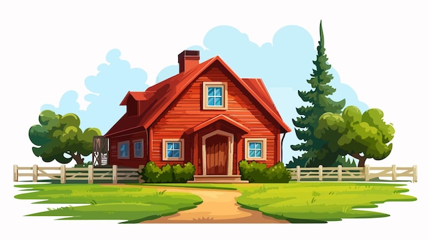 Vector farmhouse clipart isolated vector illustration