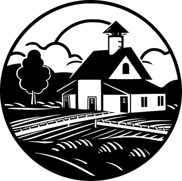 Farmhouse Minimalist and Simple Silhouette Vector illustration