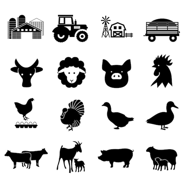 Vector farming agricultural symbols