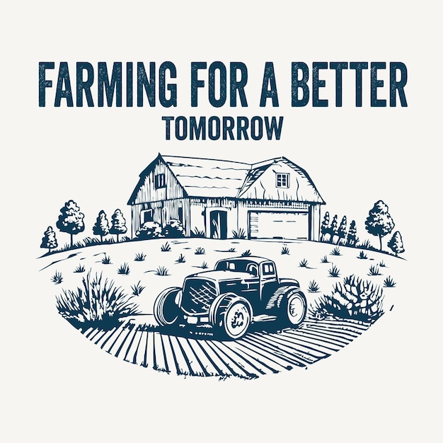 farming for a better tomorrow vintage logo illustration