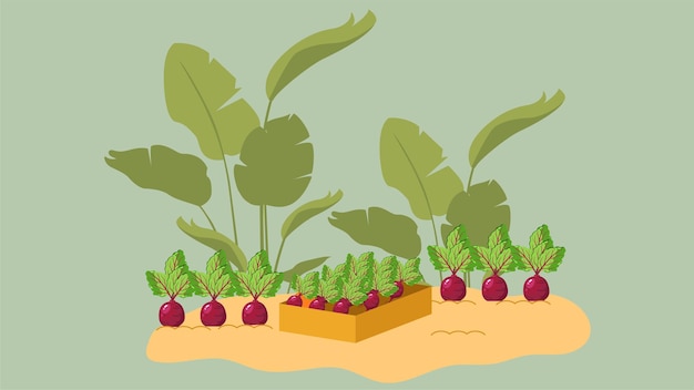 Vector farming field and agriculture concept illustration