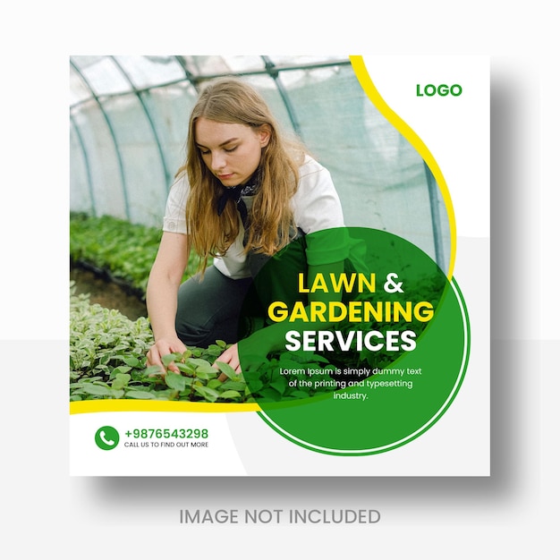 Farming and lawn garden social media post design template