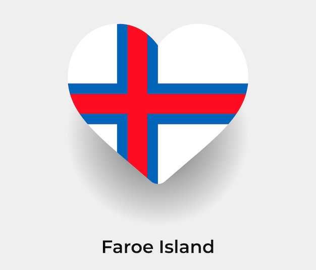 Faroe Island flag heart shape icon vector illustration