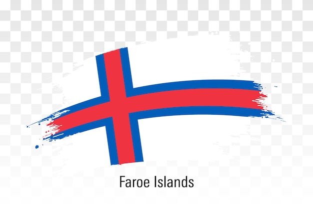 Faroe Islands flag Grunge brush stroke flag of Faroe Islands isolated on white vector illustration