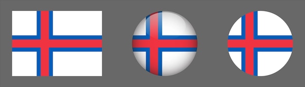 Faroe Islands Flag Set Collection Vector