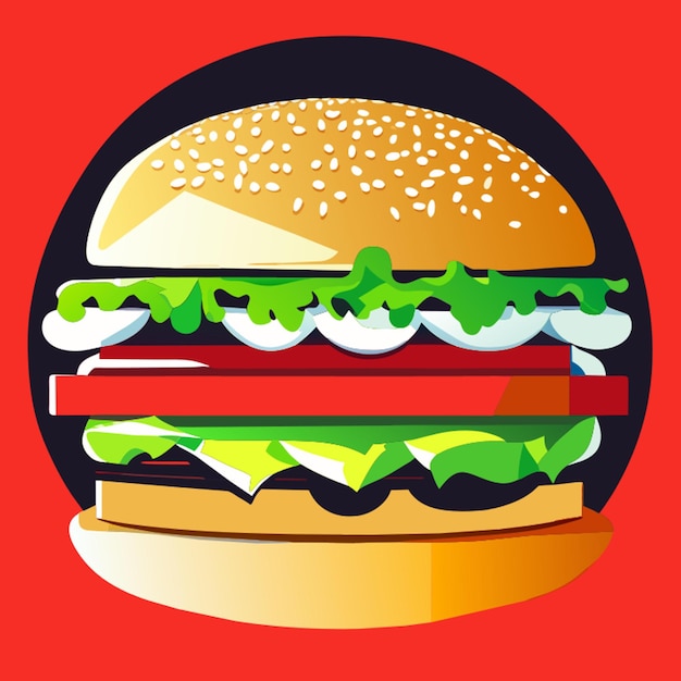 fasfood burger with cheese vector icon vector illustration