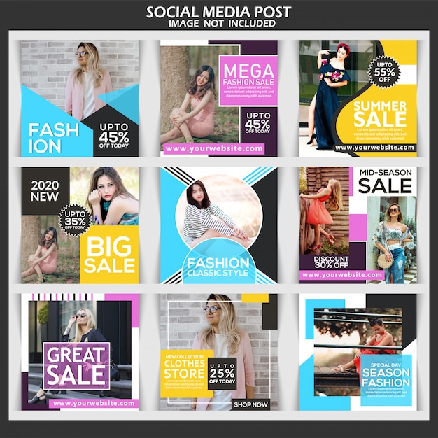 Fashion advertisement discount banner set