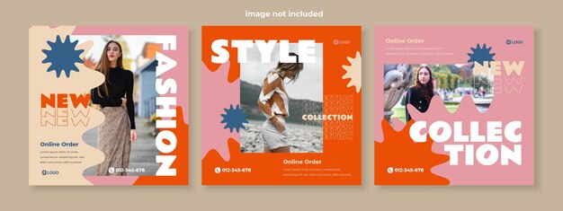 Fashion banner social media template premium vector