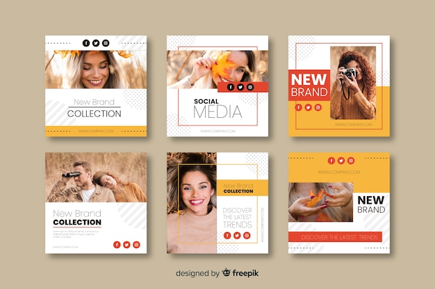 Fashion banner templates for social media 