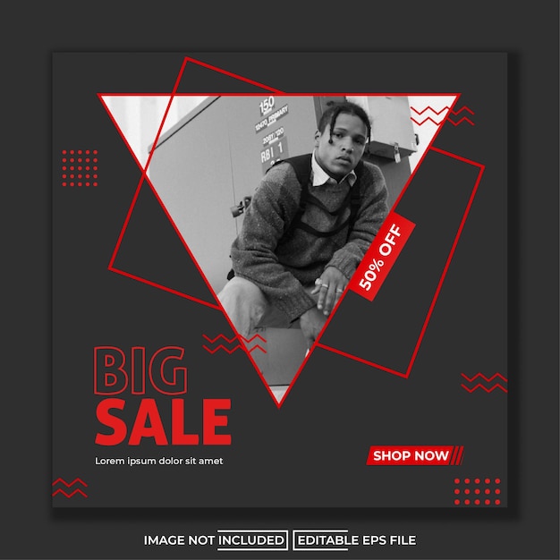 fashion big sale offers promotion social media instagram feed post template