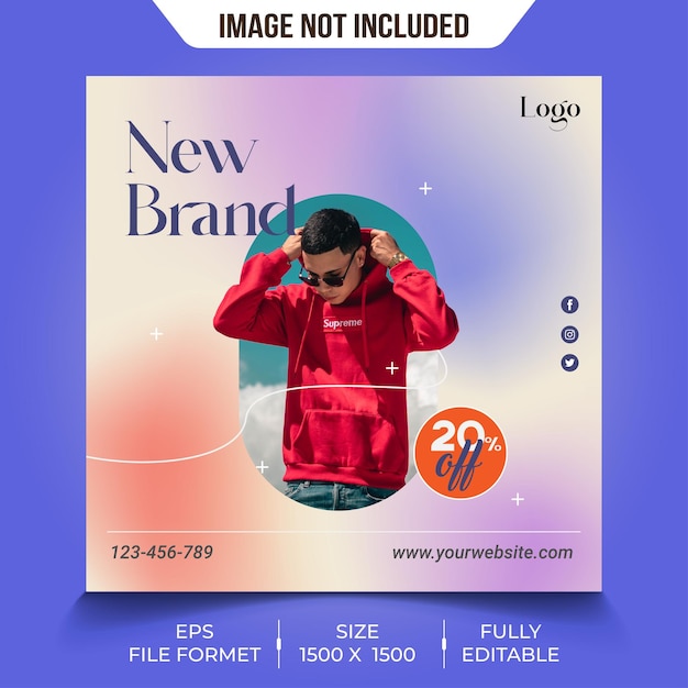 Fashion brand social media Instagram post or web banner template