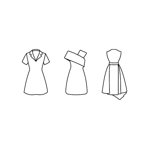 Fashion Clothes Illustration Icon Set