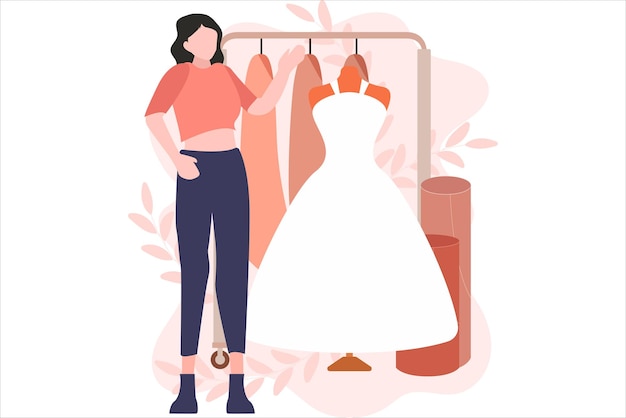 Fashion Designer Flat Design Illustration