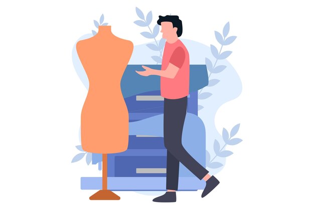 Vector fashion designer flat design illustration