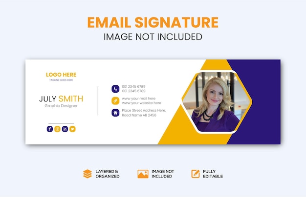 Fashion email signature template or email footer and personal social media cover design