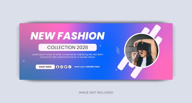 Fashion Facebook cover or trendy fashion sale or social media Facebook cover banner template