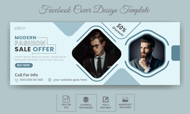 Fashion Facebook Cover vector High Quality Free Template