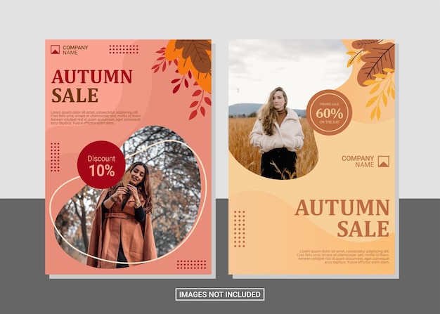 Fashion flyer design with photo template