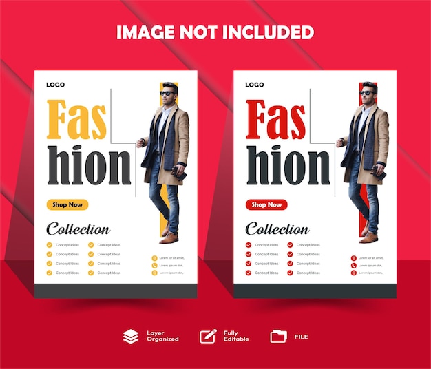 fashion flyer vector illustration post design with poster