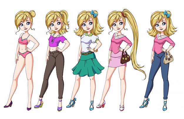 Fashion girl character cartoon