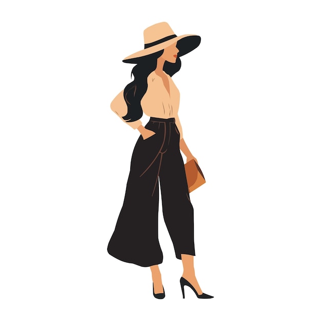 Vector fashion girl clipart vector