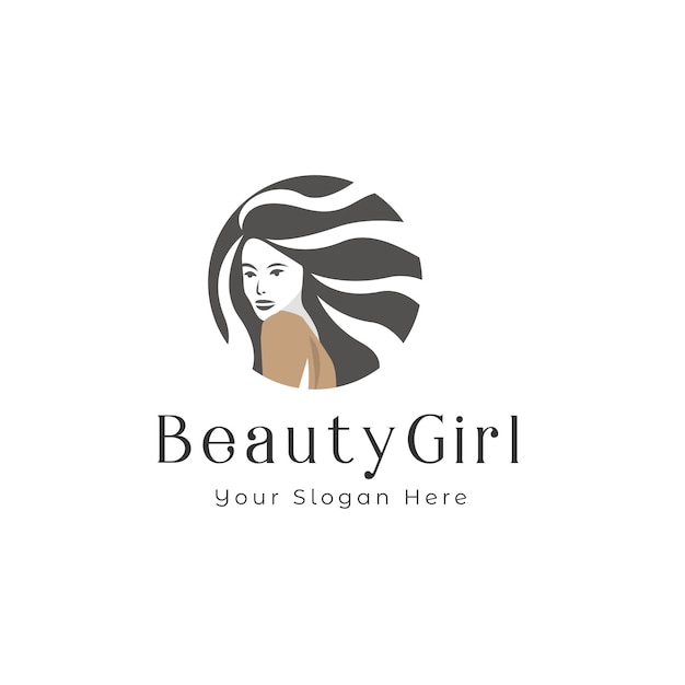 fashion and girl logo design template