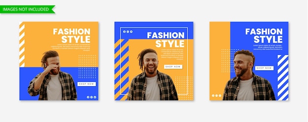 Fashion instagram post template set